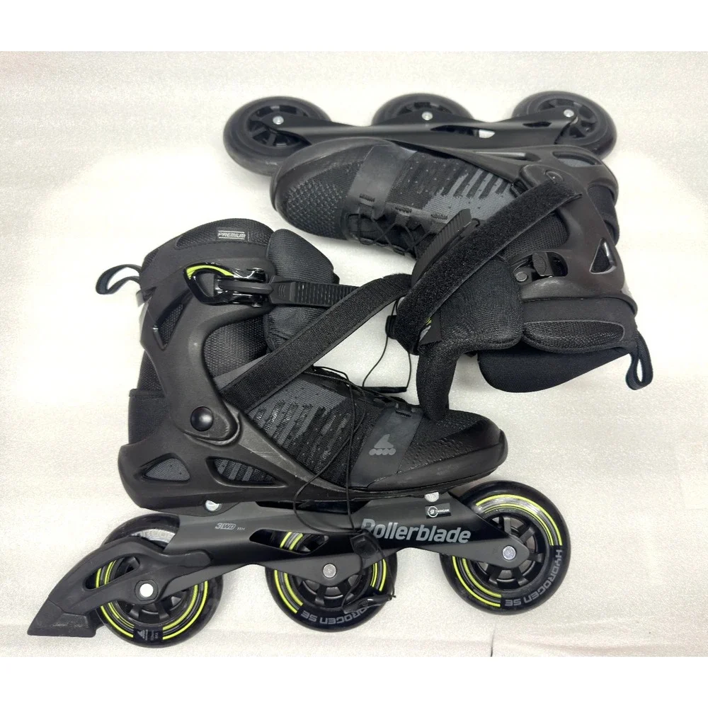 Used ROLLERBLADE Macroblade 110 3WD Black/Grey INLINE SKATES Men's Size 11.5